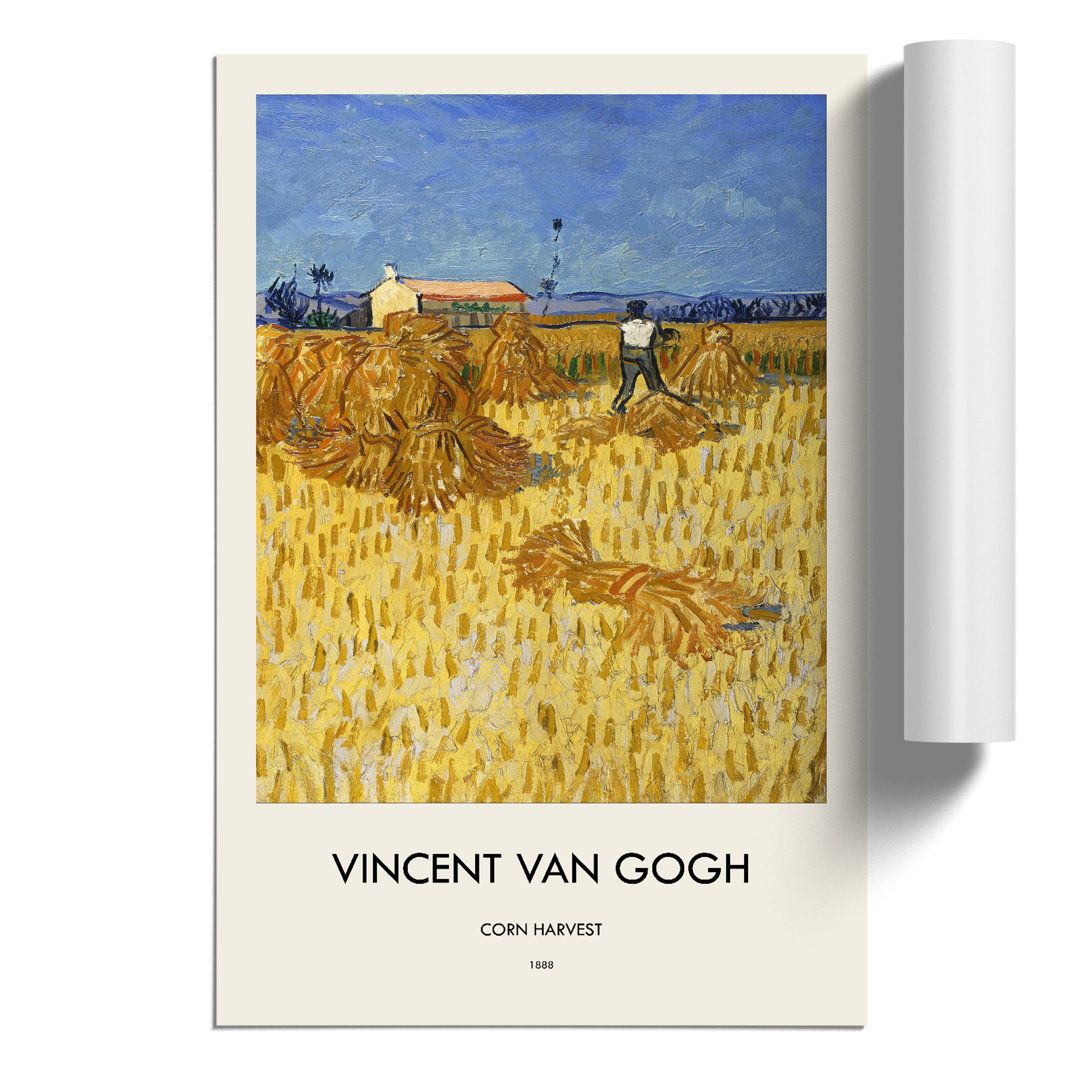 Corn Harvest in Province Print by Vincent van Gogh - Frameless Print