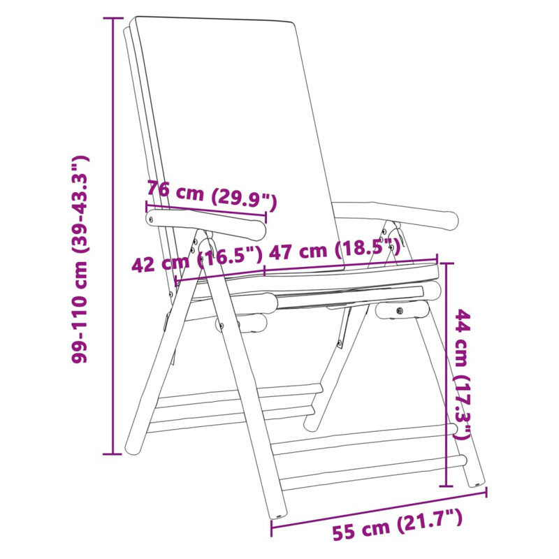 2 Seater Balcony Set With Cushion, Dark Grey