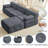 Mercer41 100.4” Velvet L-Shaped Modular Cloud Couch with Reversible Ottoman,4 Seater Button Ring Tufted Combination Sofa for Living Room-1036517338