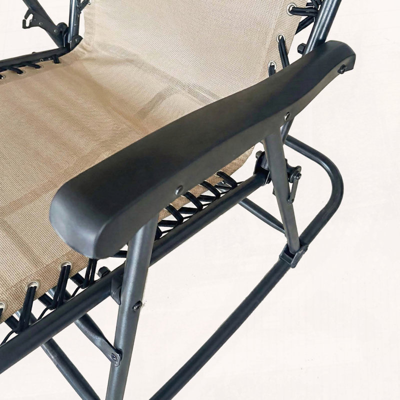 Ensemble de 2 chaises berçantes pliantes à gravité zéro avec appui-tête réglable, Kaki