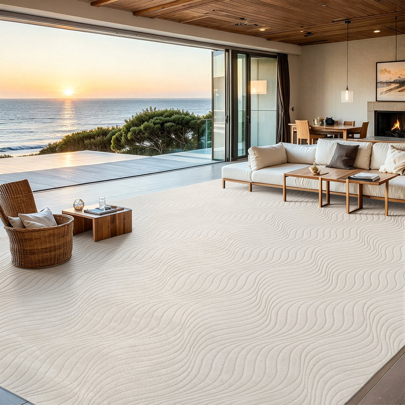  Tapis doux et lavable Wavy Line, Rectangle 9 pi x 12 pi