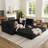 Convertible Sleeper Sofa, No Assembly, For Apartment, Living Room-332229080-314486679