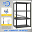 Étagère de rangement robuste en métal à 4 niveaux ajustable sans boulon, étagère de rangement industrielle pour étagère de garage (H 60 po x l 24 po x P 12 po) - Noir-481916843-481916845
