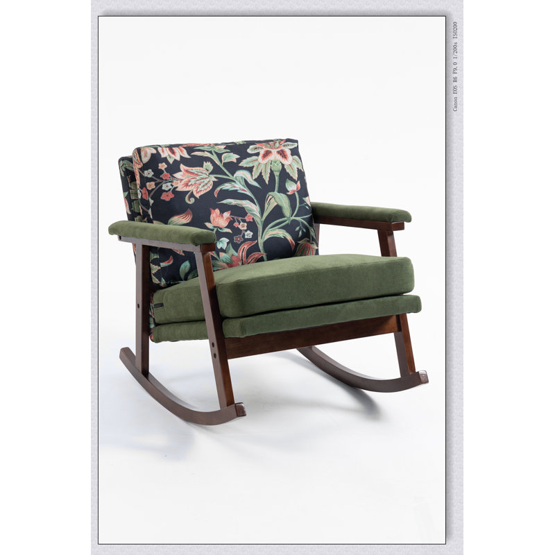 Chaise berçante d'appoint Mid Century, Vert antique, Vert antique