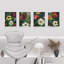 Expressive Floral Paintings Bold Garden Blooms Vibrant Nature Inspired, impression encadrée sur papier, 4 pièces-97770393-97770396