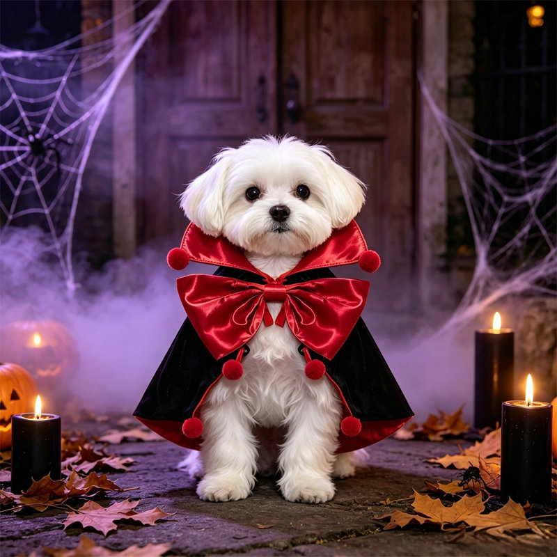 Halloween Decor Halloween Pet Cute Festival Cos Clothing For Dogs And Cats Light Soft Cozy Holiday Dress Up Outfit Adjustable Size Pet Party Photo Prop Trick
