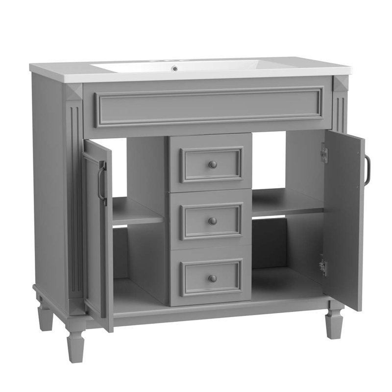 Meuble-lavabo simple avec plateau 35,9 po Gianella