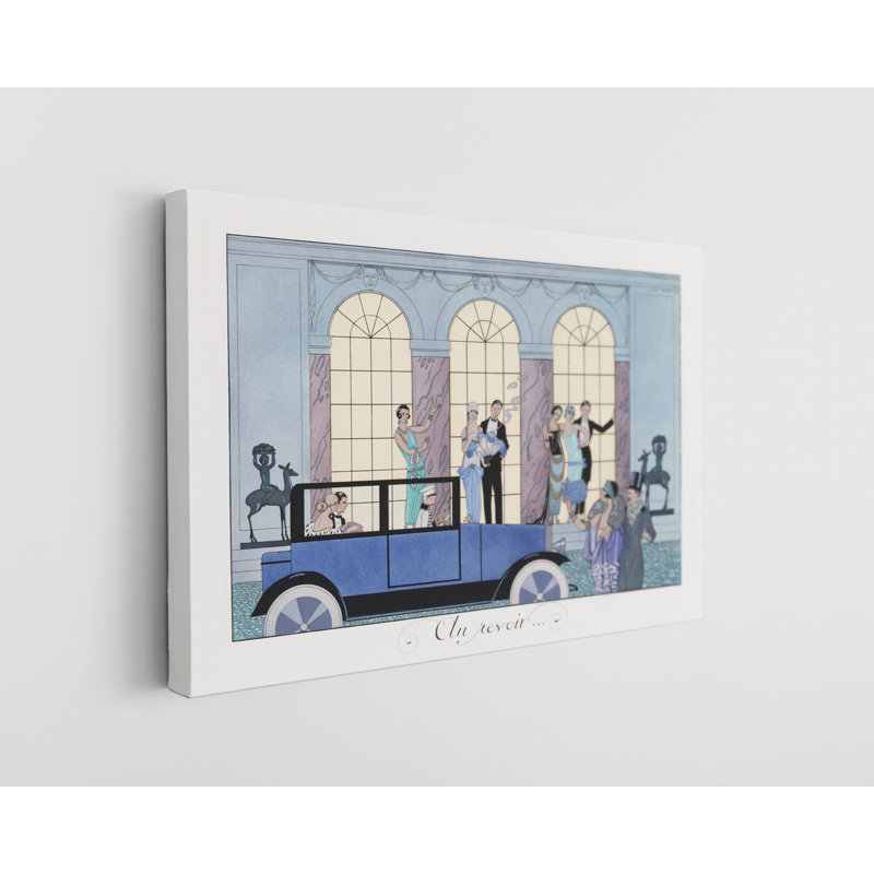 Au Revoir Fashion Illustration - Reproduction sur toile tendue - Reproduction sur toile tendue, H 30 po x l 20 po x P 1 po