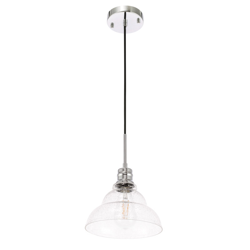 Vernia 1 - Light Single Pendant, Chrome, 7.6" H x 8.5" W x 8.5" D