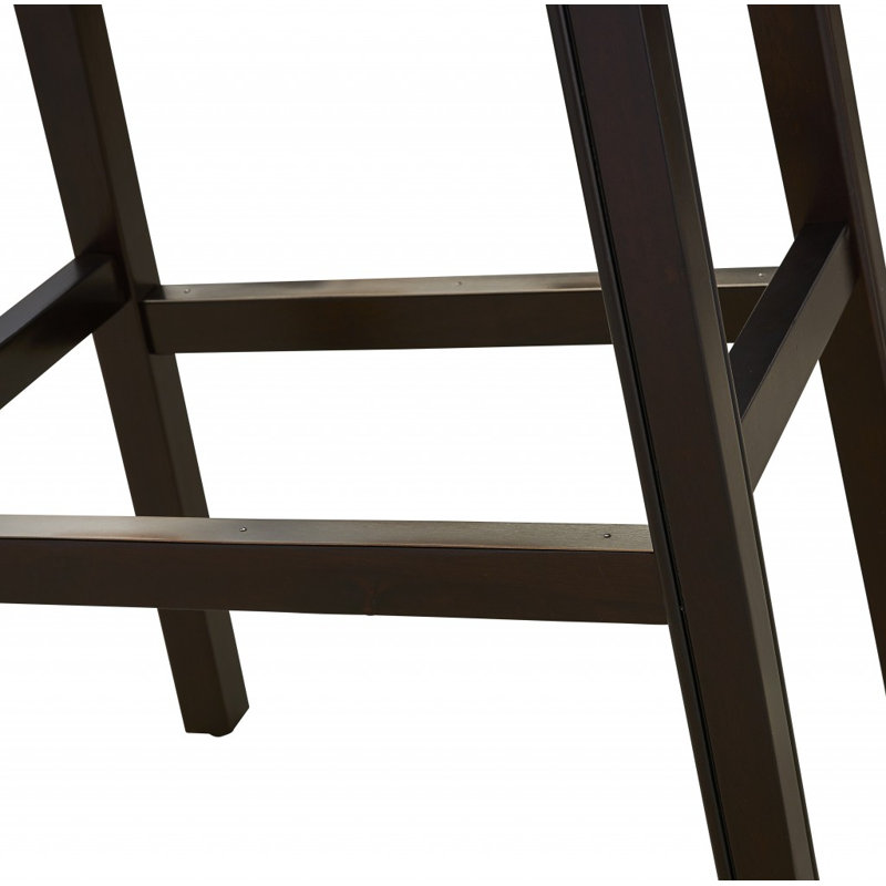 Hasitha Upholstered Counter Stool with Solid Wood Frame, Bar Stool (30" Seat Height), Black
