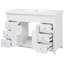 Meuble-lavabo de salle de bain de 122 cm (48 po) avec lavabo en résine, 6 tiroirs à fermeture amortie et portes doubles, blanc