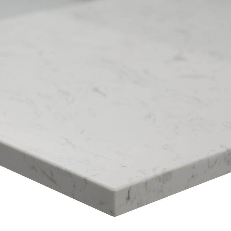 49 in. White Marble Vanity Top with Single Sink