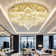 W32 Modern Crystal Chandelier Crystal Flush Mount LED Ceiling Light Fixture for Living Room Foyer Dining Room Hallway Dimmable 2700k 4500k 6000k