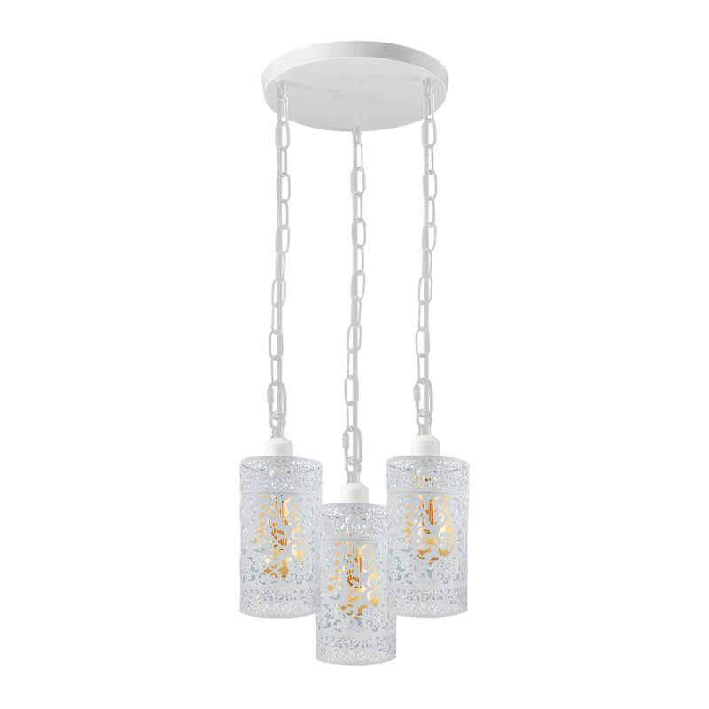 Mohn 3 - Light Cluster Cylinder Pendant, White