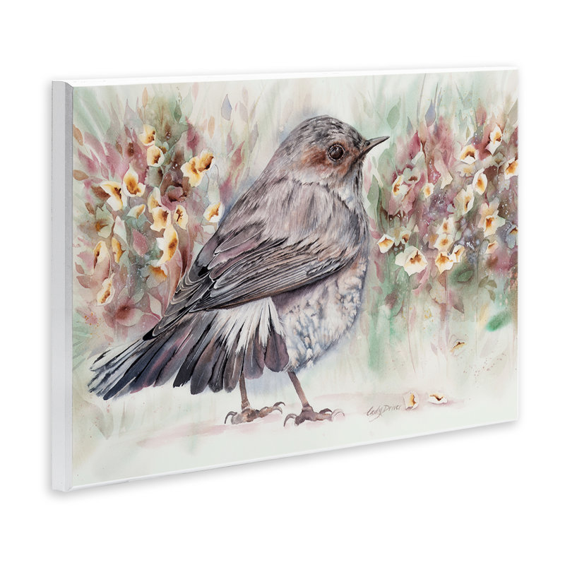 Plaque murale Peaceful Spring Bird & Flowers, design par Cady, H 13 po x l 19 po