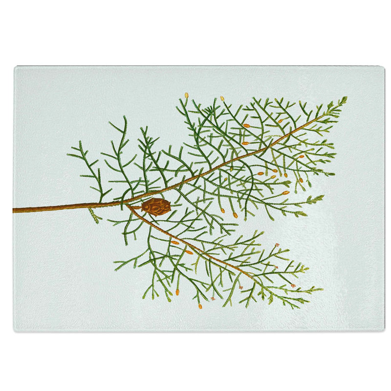 Tempered Glass Chinese Weeping Cypress Chopping Board, 28.5 cm W x 20 cm L