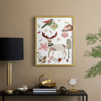 Reindeer Wishes Collection B, reproduction encadrée - bois massif