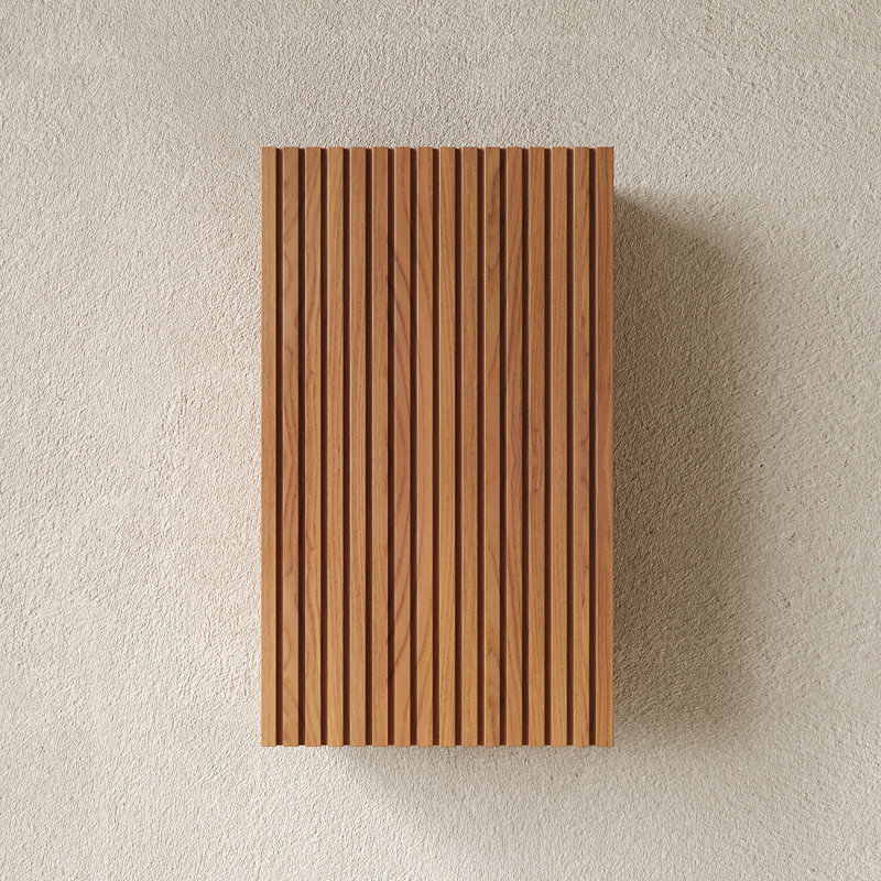 MITCH 23" Tall Bathroom Wall Mounted Cabinet, Narrow Storage Cabinet With Door, Suitable For Small Spaces Such As Corners, Applicable To Bathroom, Living Rooms And Laundry, Brown Oak Woodgrain Color