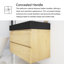 Meuble-lavabo mural simple 36 po avec lavabo en résine noire intégré-229819671