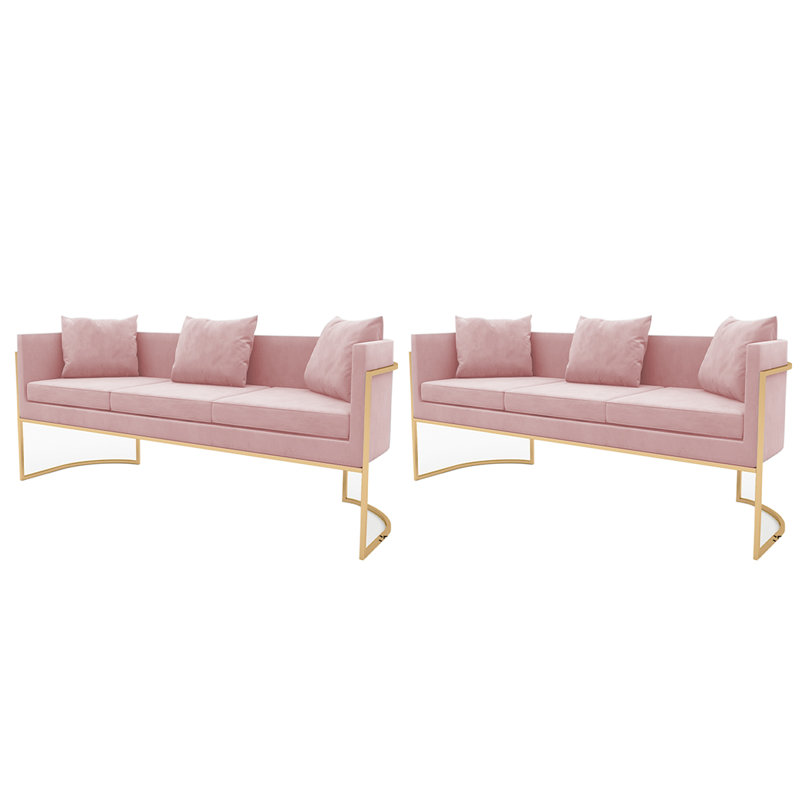 Ensemble de 2 canapés en velours, Rose