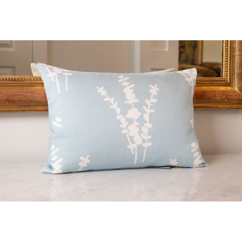 Eucalyptus Square Pillow Cover & Insert, Blue/White Floral, 22"H x 22"W