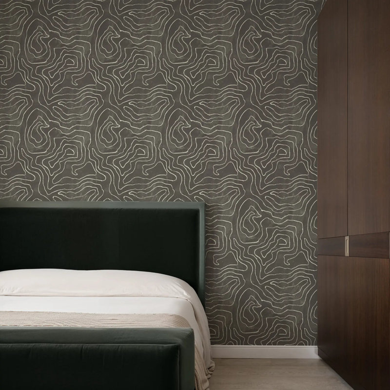 Elevation - Wallpaper, Soft Black, Peel & Stick