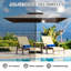 Parasol en porte-à-faux en aluminium au design moderne parfait pour les patios