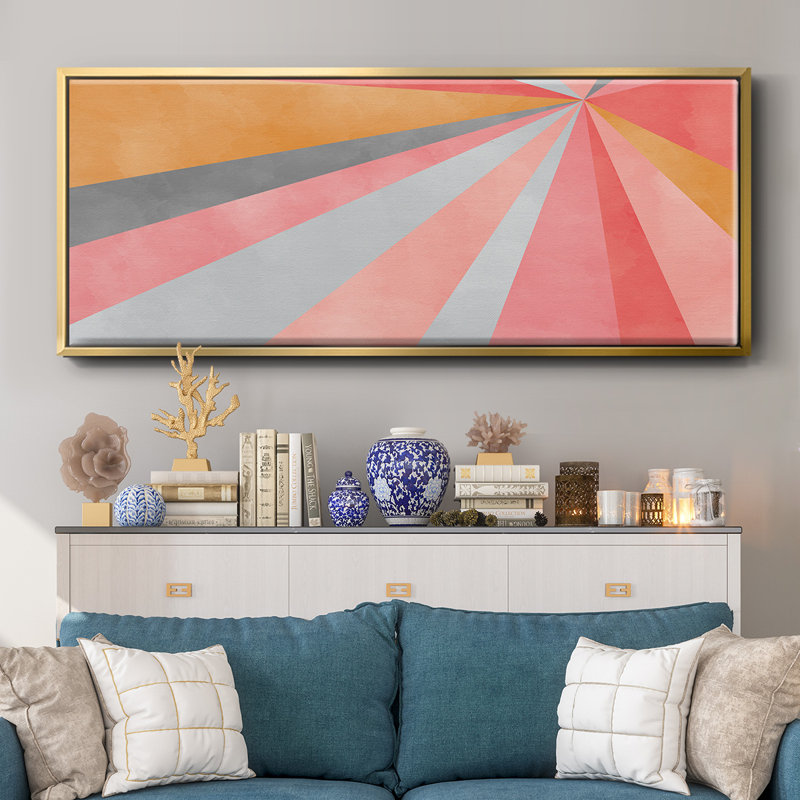 Geometric- Framed Canvas, 8" H x 20" W