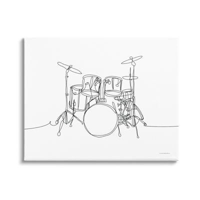 «Drum Kit Musician Line Doodle», impression sur toile tendue