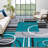 Geometric Machine Washable Rug with Rubber Backing for Living Room Modern Non-Slip Dining Room Rug Easy-Cleaning Floor Carpet for Bedroom-1621442226