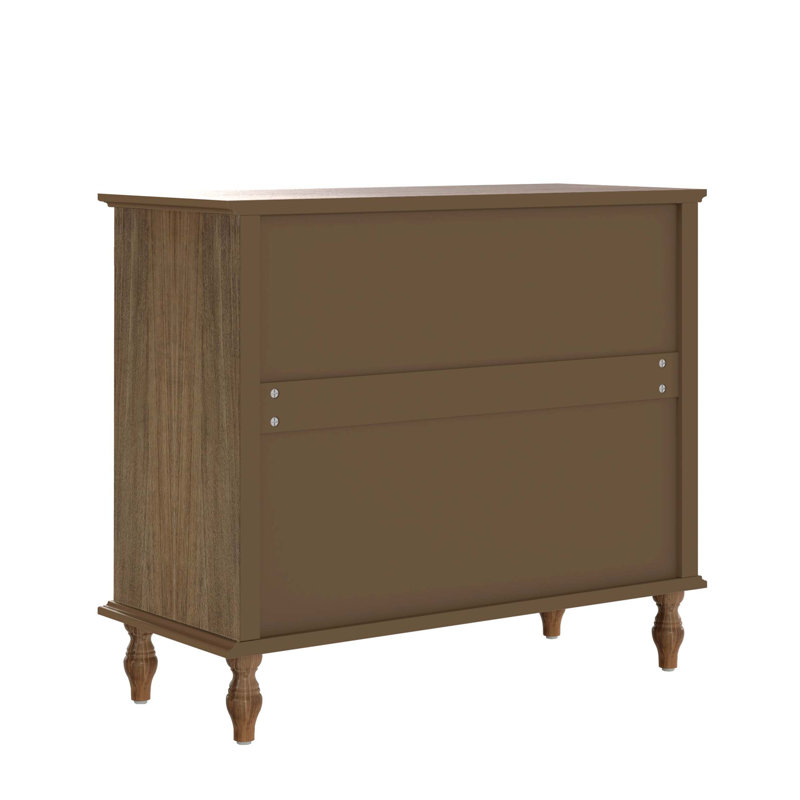 Commode 4 tiroirs Classic Classic avec base en bois massif et ensemble de sécurité, Marron clair