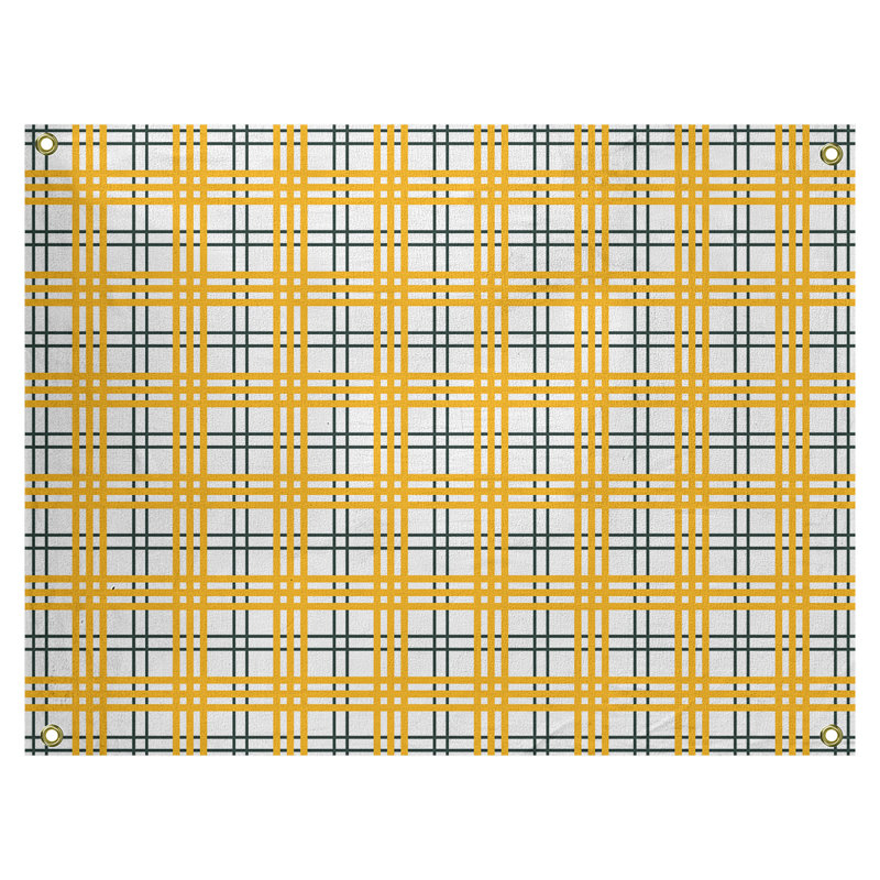 Tapisserie polyester Tennessee Luxury, H 50 po x l 59 po, Blanc / vert foncé / or