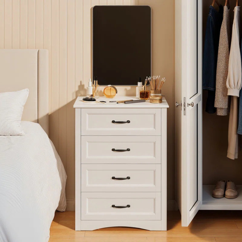 Ensemble de chambre à coucher 4 pièces Masad - Blanc - Grand
