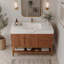 Meuble-lavabo moderne de 36 po avec lavabo, comptoir en pierre frittée et lavabo en céramique, armoire de rangement en bois imperméable avec pieds de support en acier inoxydable-1393418932-1393418930