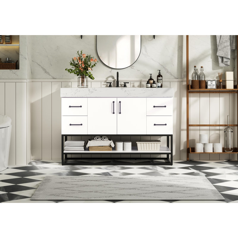 Meuble-lavabo simple 48 po, Blanc