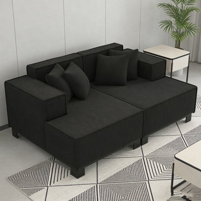 Upholstered Chaise Lounge with 4 Pillows