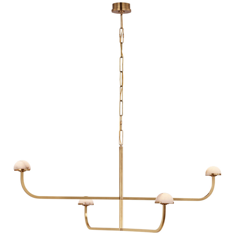 Pedra 4 - Light LED Chandelier, Antique-Burnished Brass
