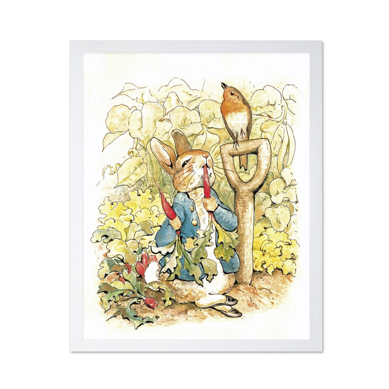 Peter Rabbit dans le jardin, Affiche, Encadrement blanc, H 16 po x l 20 po