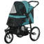 Poussette pour animaux de compagnie à 3 roues pour petits et moyens chiens, avec capote réglable, laisse de sécurité et panier de rangement, vert foncé