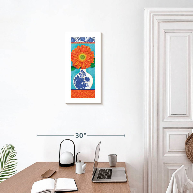 Blooming Orange Daisy, 24" H x 12" W