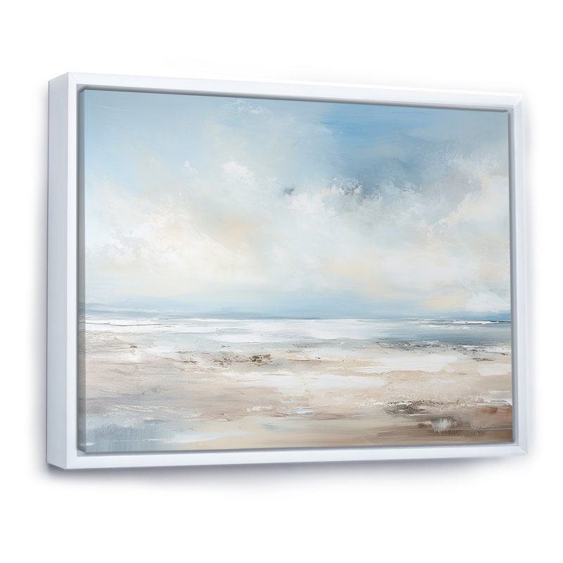 «Poling - Coastal Ocean», reproduction sur toile encadrée, H 30 po x l 40 po x P 1,5 po, Cadre flottant blanc