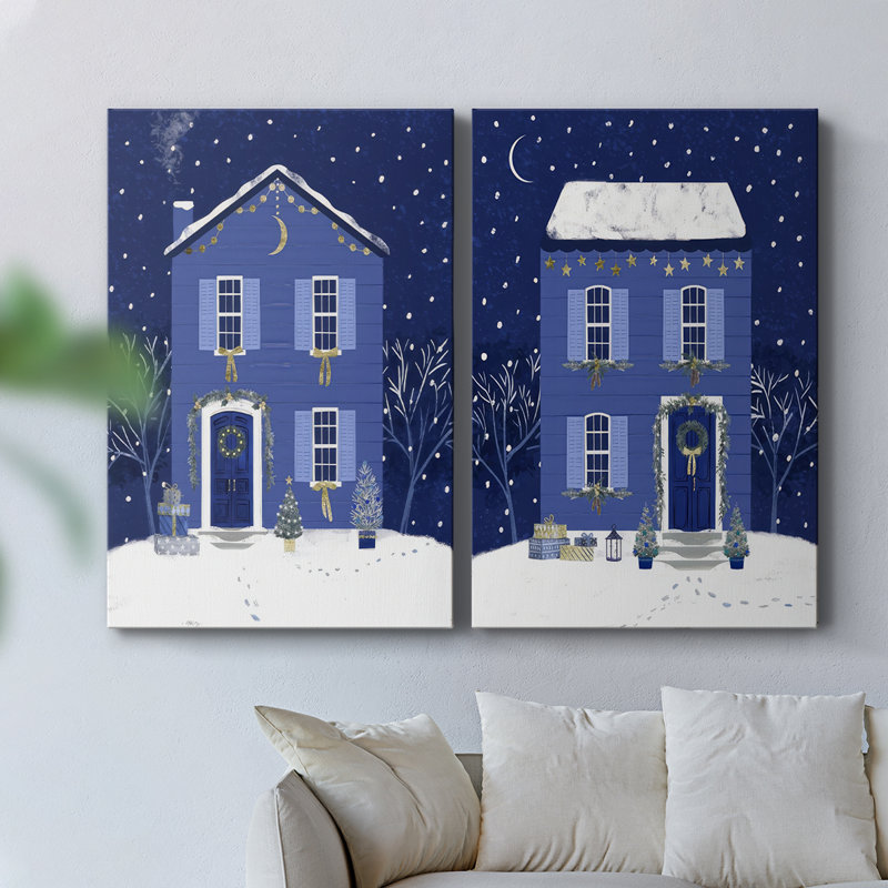 Toile tendue avec châssis Quiet Winter Home I-Premium - prête à être accrochée, H 27 po x l 18 po