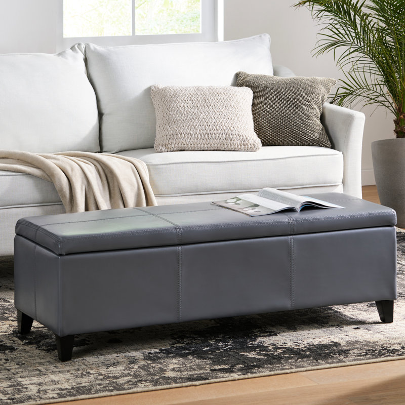 Rangement moderne en polyuréthane - avec surface d'eau, l 51,75 po x P 17,94 po x P 16,03 po, pièce fonctionnelle de banc rembourré avec charnières, h 16,03 po