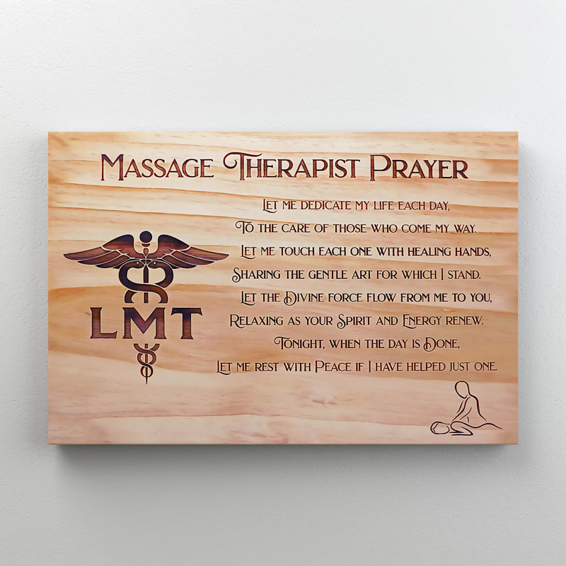 «Quotes of Massage Therapist», art textuel sur toile tendue, H 24 po x l 36 po x P 2 po