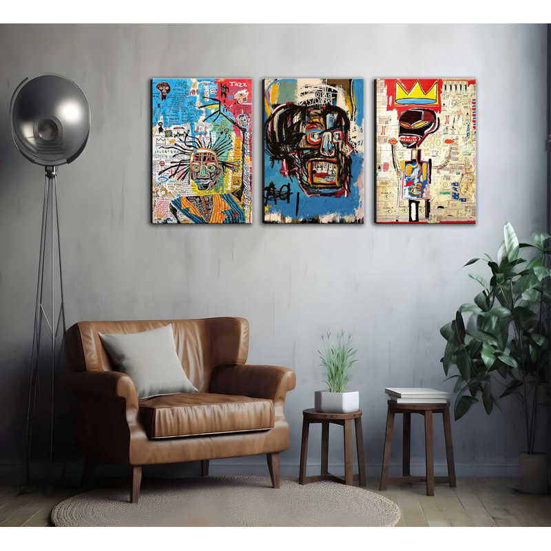 3-piece Modern Graffiti Wall Art