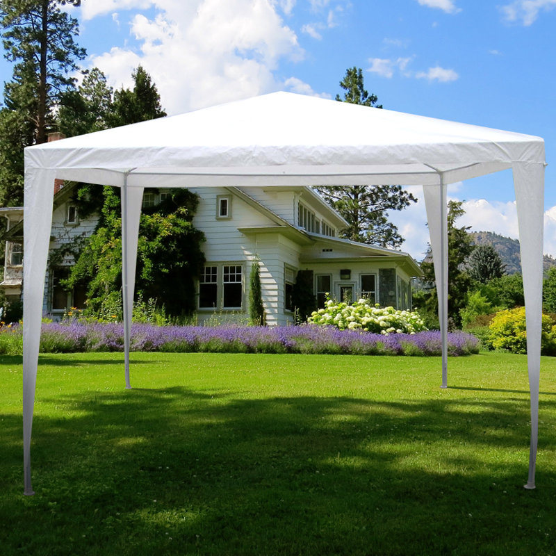 Kirklin 1.16m x 1.16m Metal Pop-Up Party Tent Gazebo, White, White