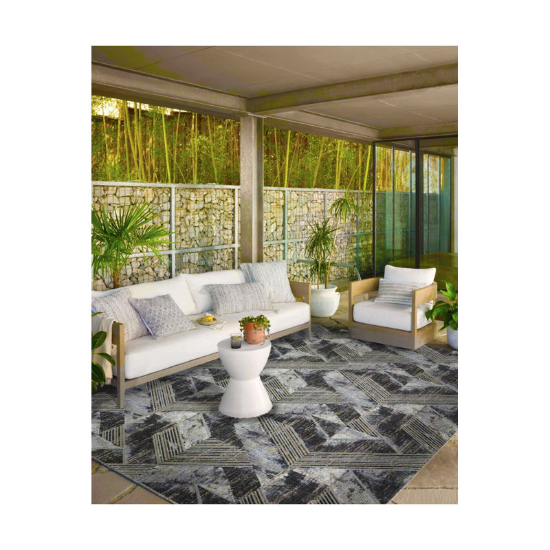 Tapis décoratif à motif de losanges lavable à la machine, Carré 3 pi 3 po