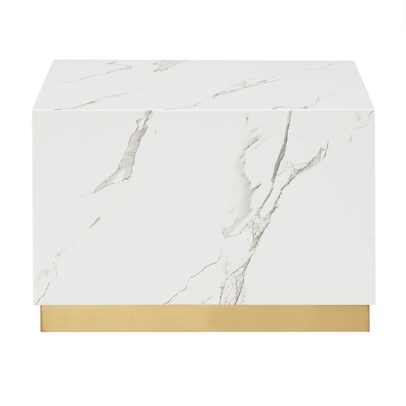 Roman Coffee Table, 16" H x 23.6" W x 23.6" D, White