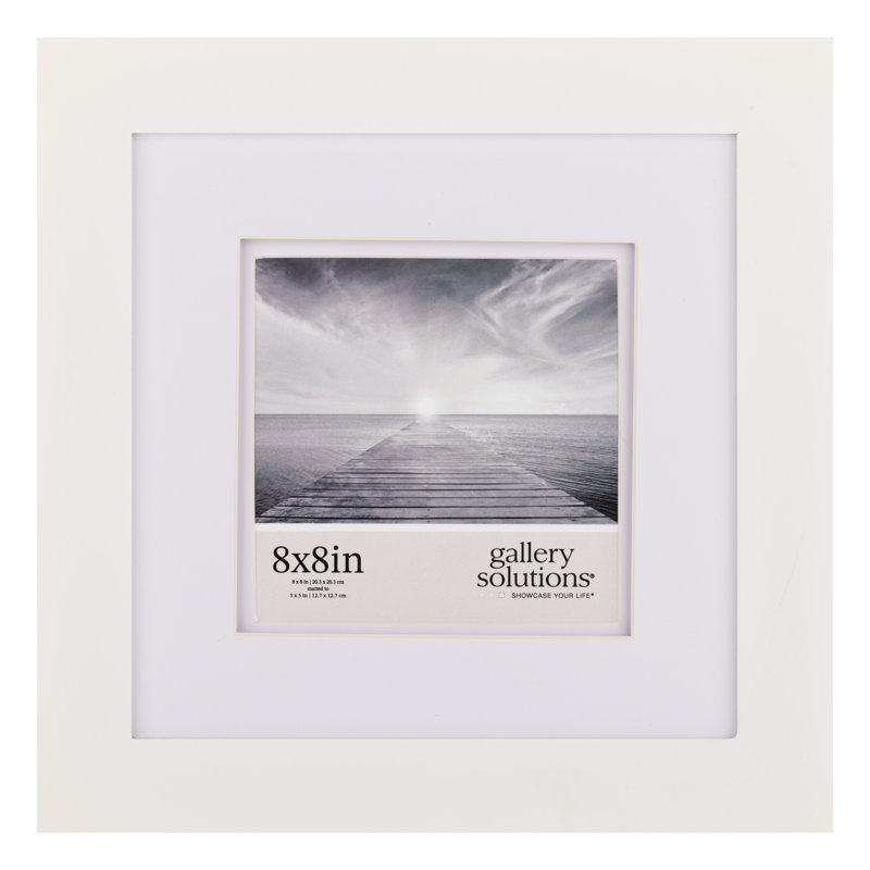Esbeida 8" x 8" Square Picture Frame, Matted to 5" x 5", 8" x 8", White, 5" x 5"