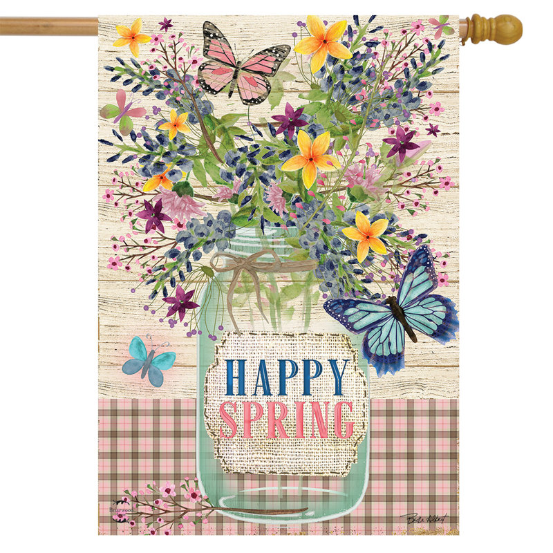 Drapeau «Happy Spring Mason Jar House»
